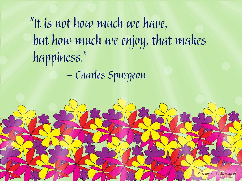 Desktop Wallpaper with happiness quote about life