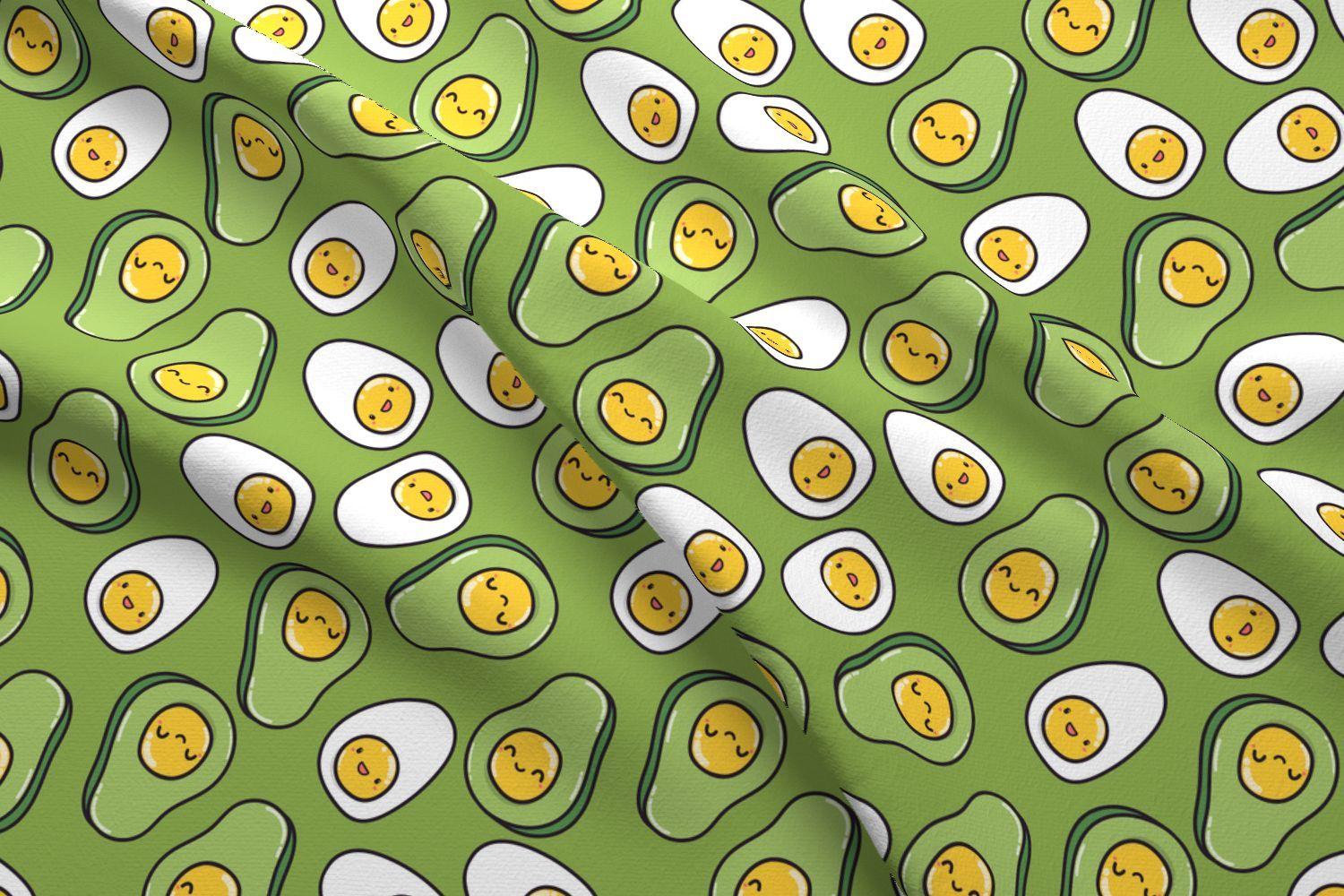 Cute egg and avocado fabric