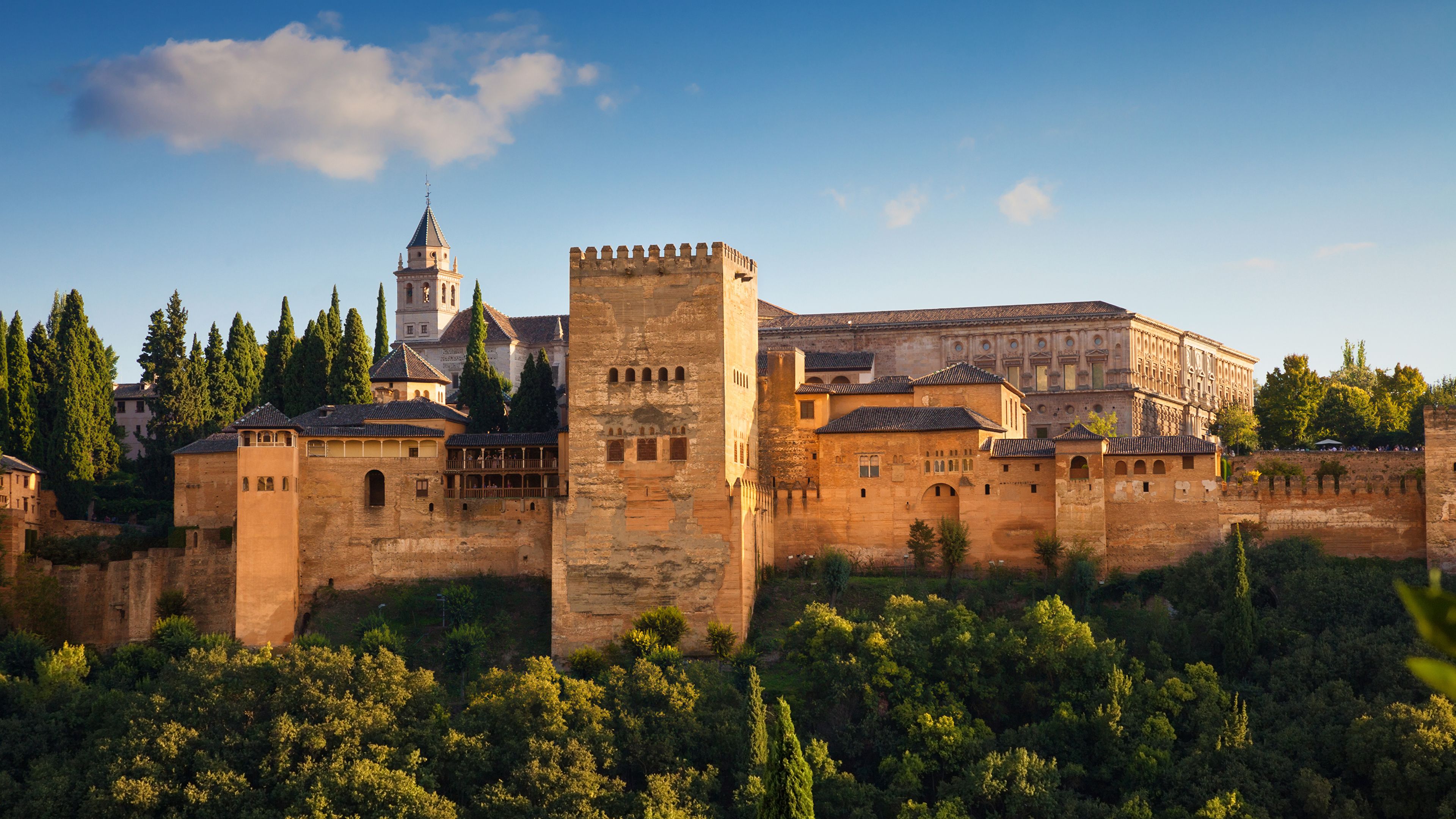 Photos Spain Fortification Alhambra de Granada Parks 3840x2160