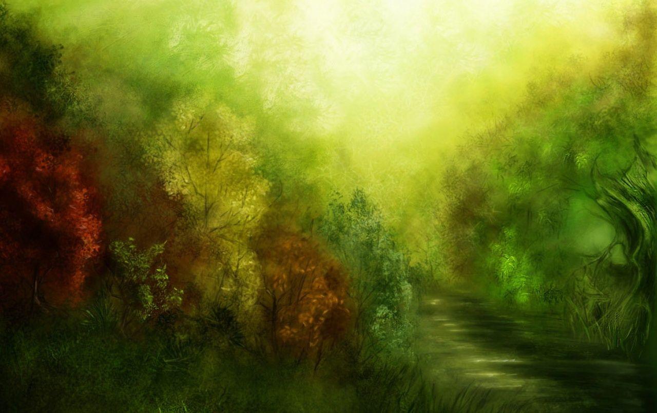 Painted forest wallpaper. Painted forest