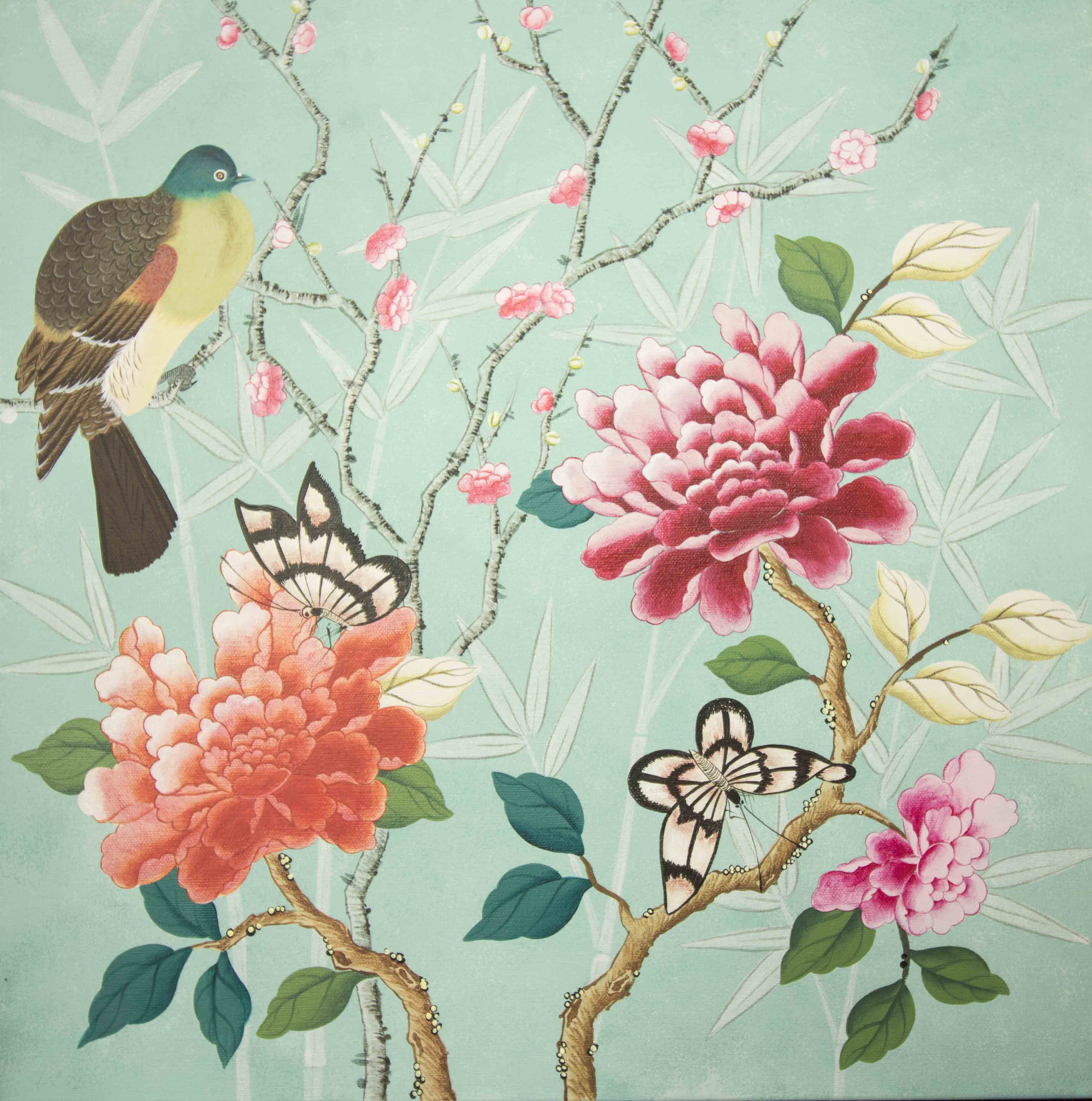 Hand Painted Chinoiserie, Inspired By 18th Century Chinese