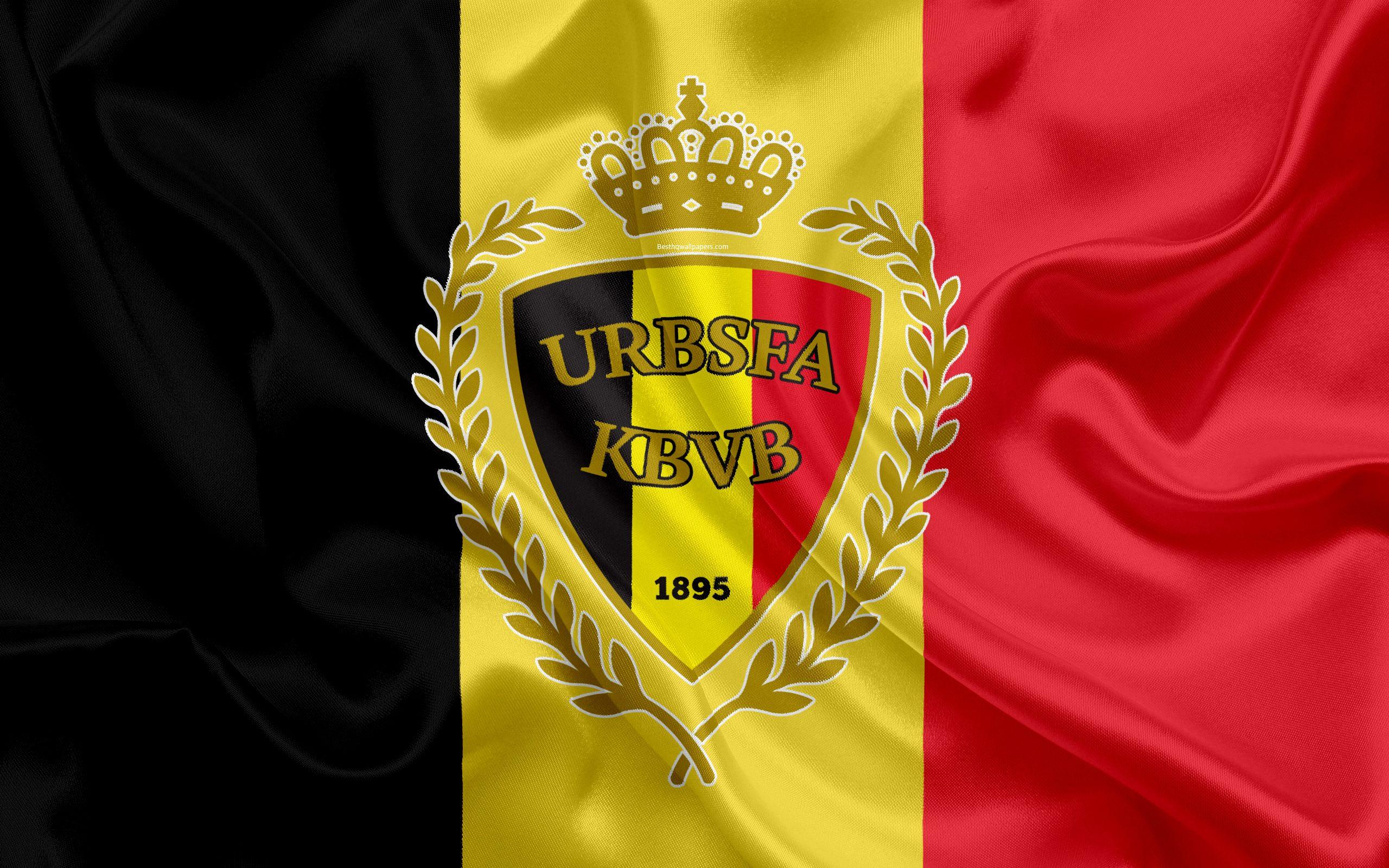 Download wallpaper Belgium national football team, logo, emblem