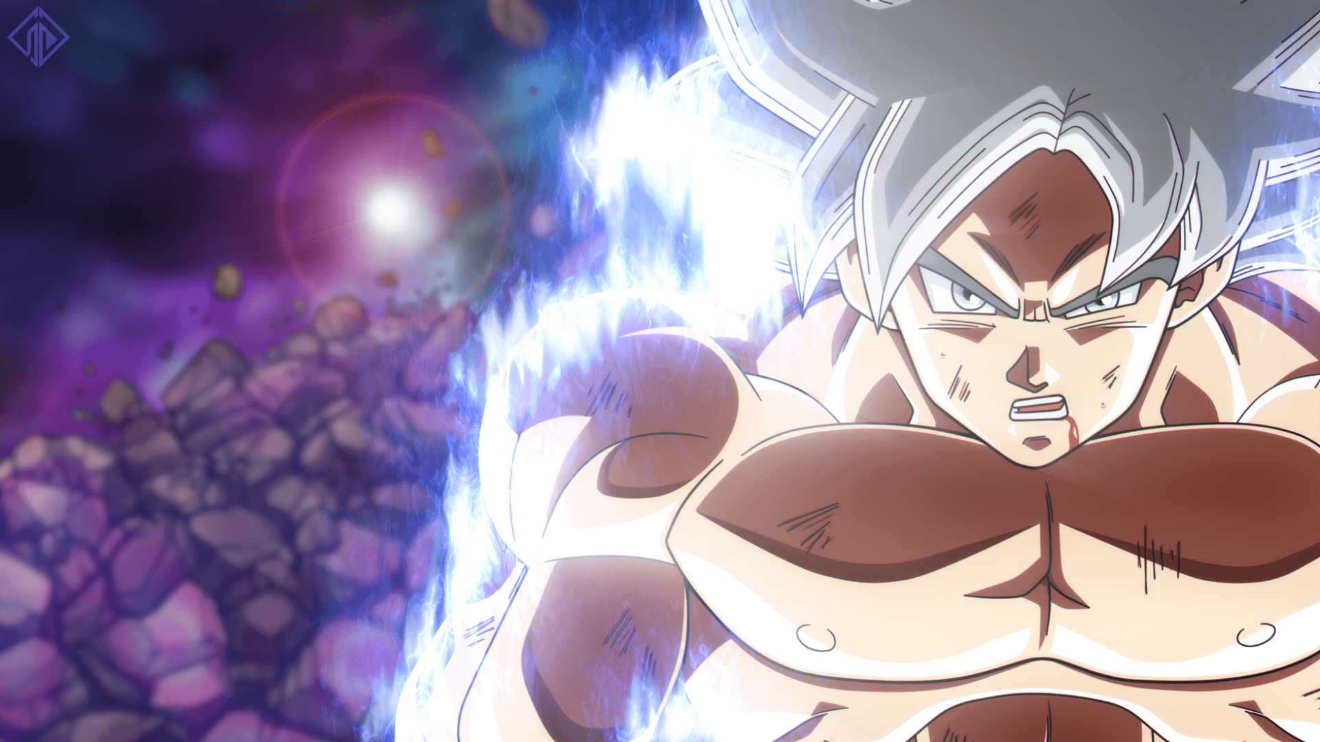 Goku Super Saiyan Silver Form Mastered UI Full HD Wallpaper