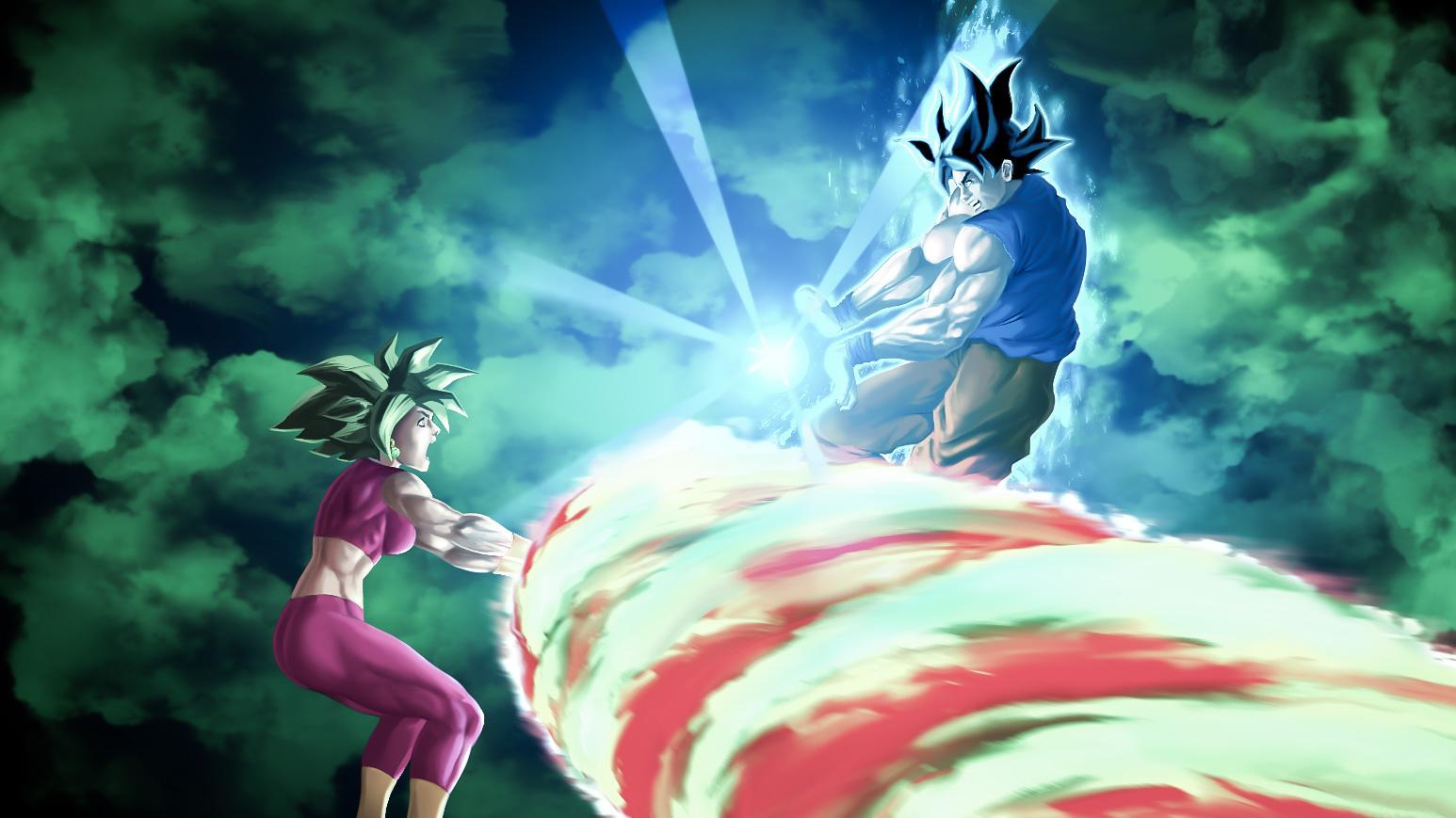 My drawing of UI Goku vs Kefla! Used the split second before his