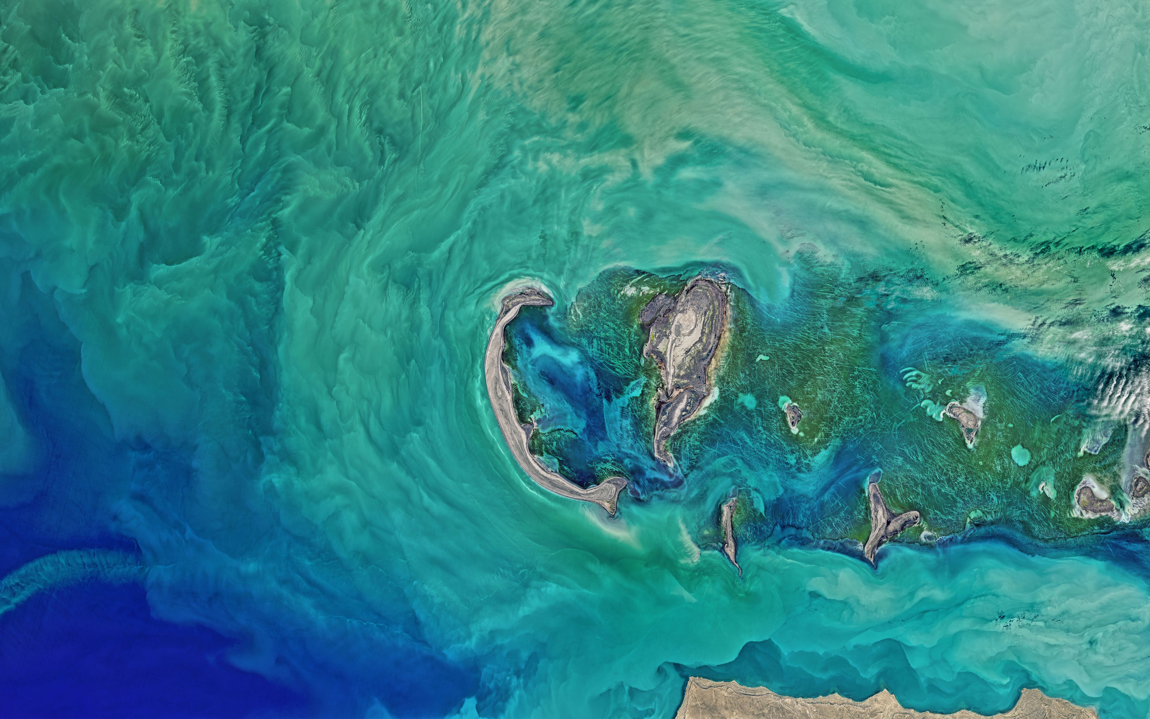 North Caspian Sea NASA 4K 8K Wallpaper