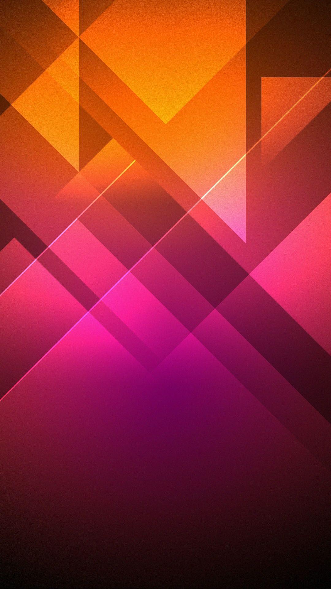 Abstract Pink Orange Triangles Android Wallpaper free download