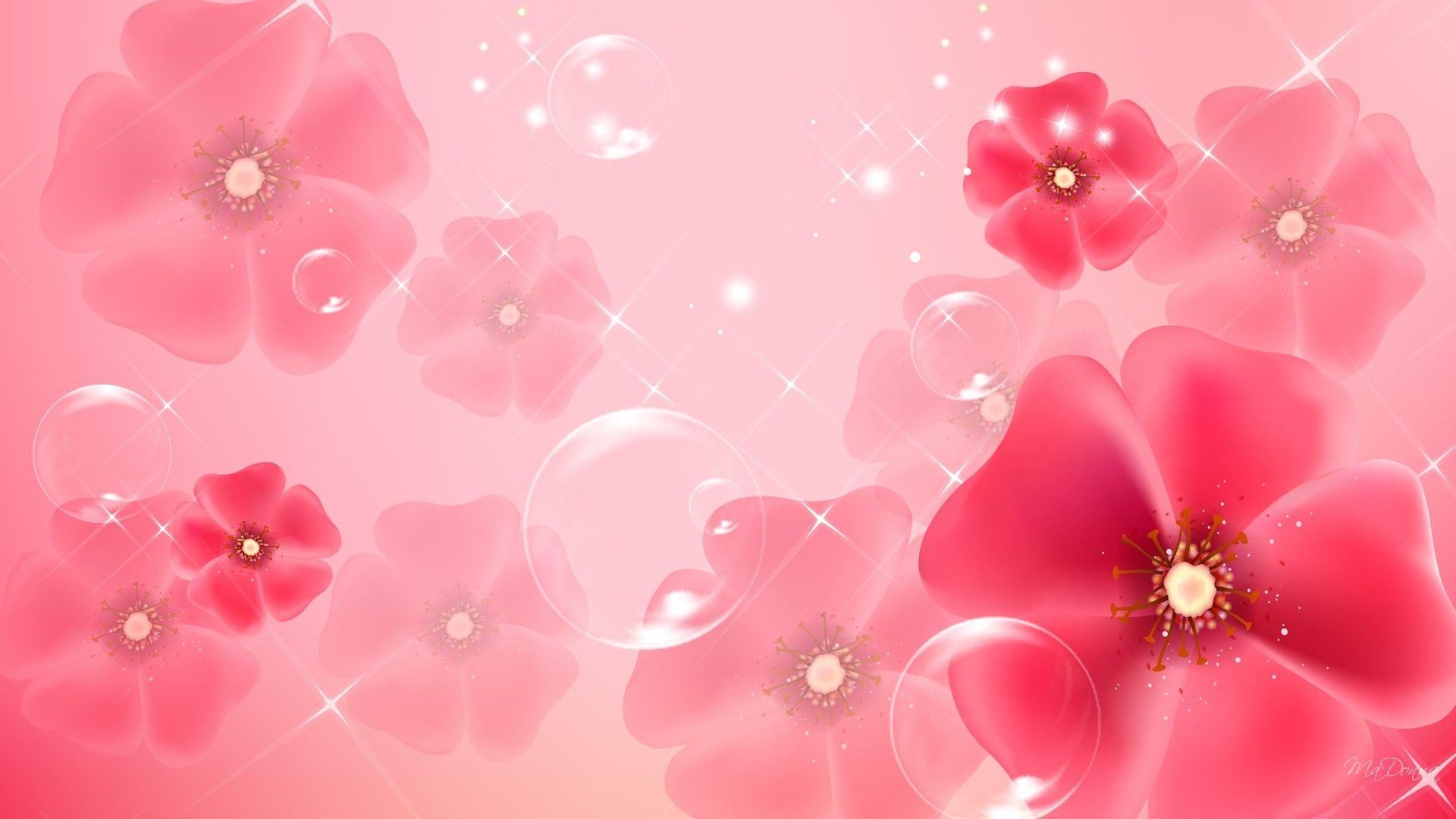 Wallpaper Light Sky & Pink Flower Design : Amazon.in: Home Improvement