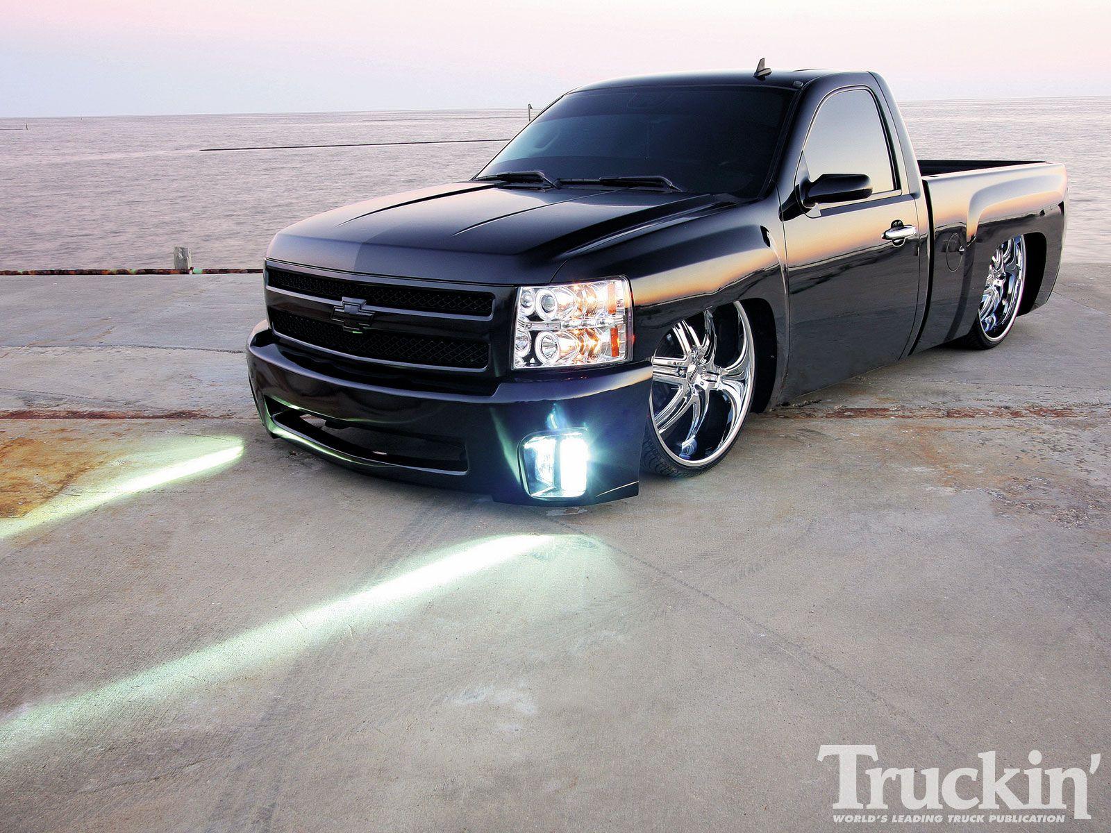 Chevy Silverado slammed with a bag suspension. I would do