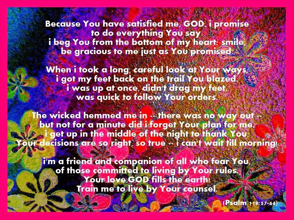 Ad for GOD: one message at a time: PSALM 119 - The MESSAGE