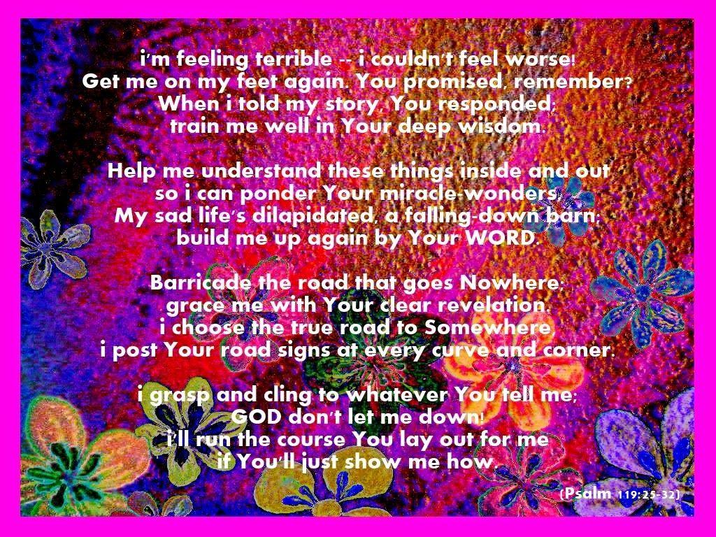 Ad for GOD: one message at a time: PSALM 119 - The MESSAGE