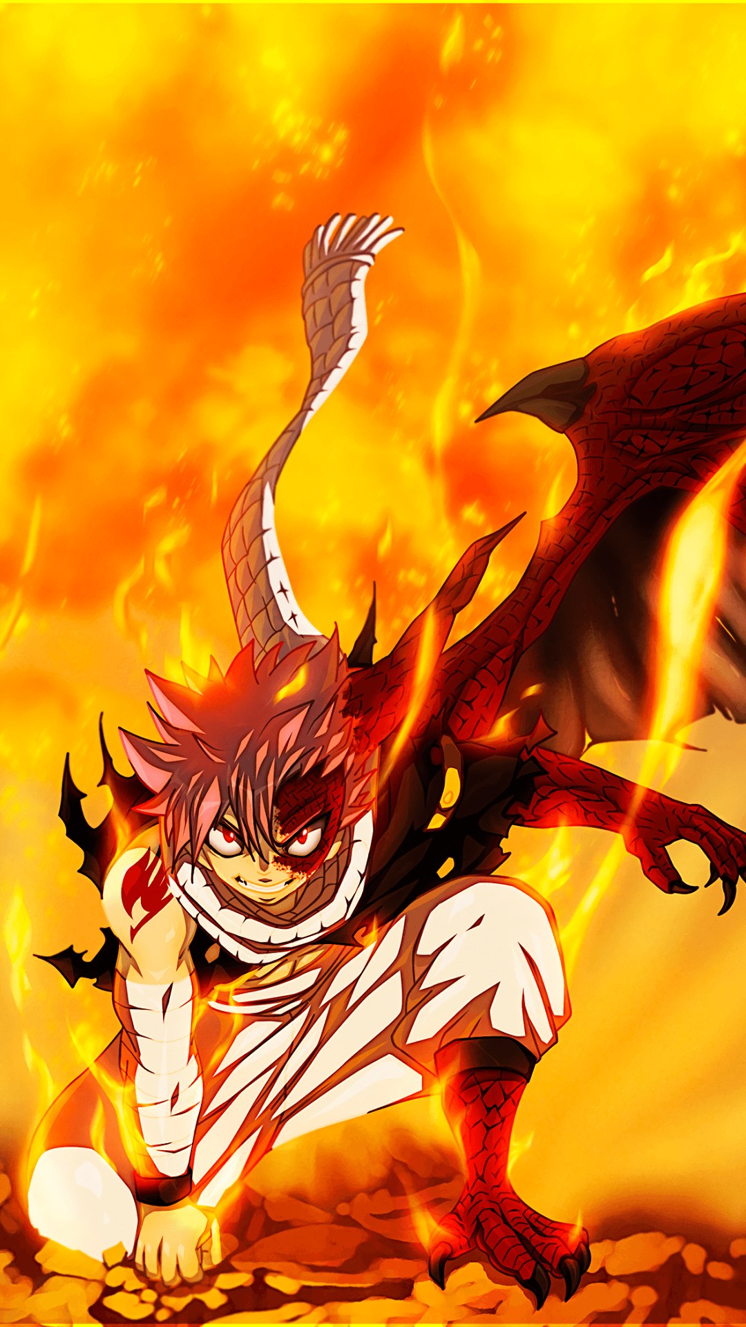 Anime Fairy Tail Natsu Dragneel Fire Mobile Wallpapers
