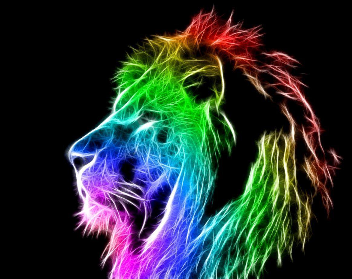 Cool Lion Colorful Wallpaper HD Desktop. Download Wallpaper