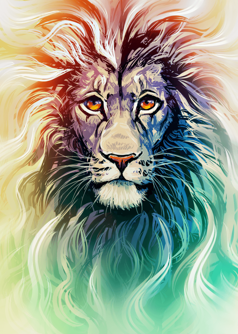 Rainbow Lion Wallpaper 1024x1024 (173.24 KB)
