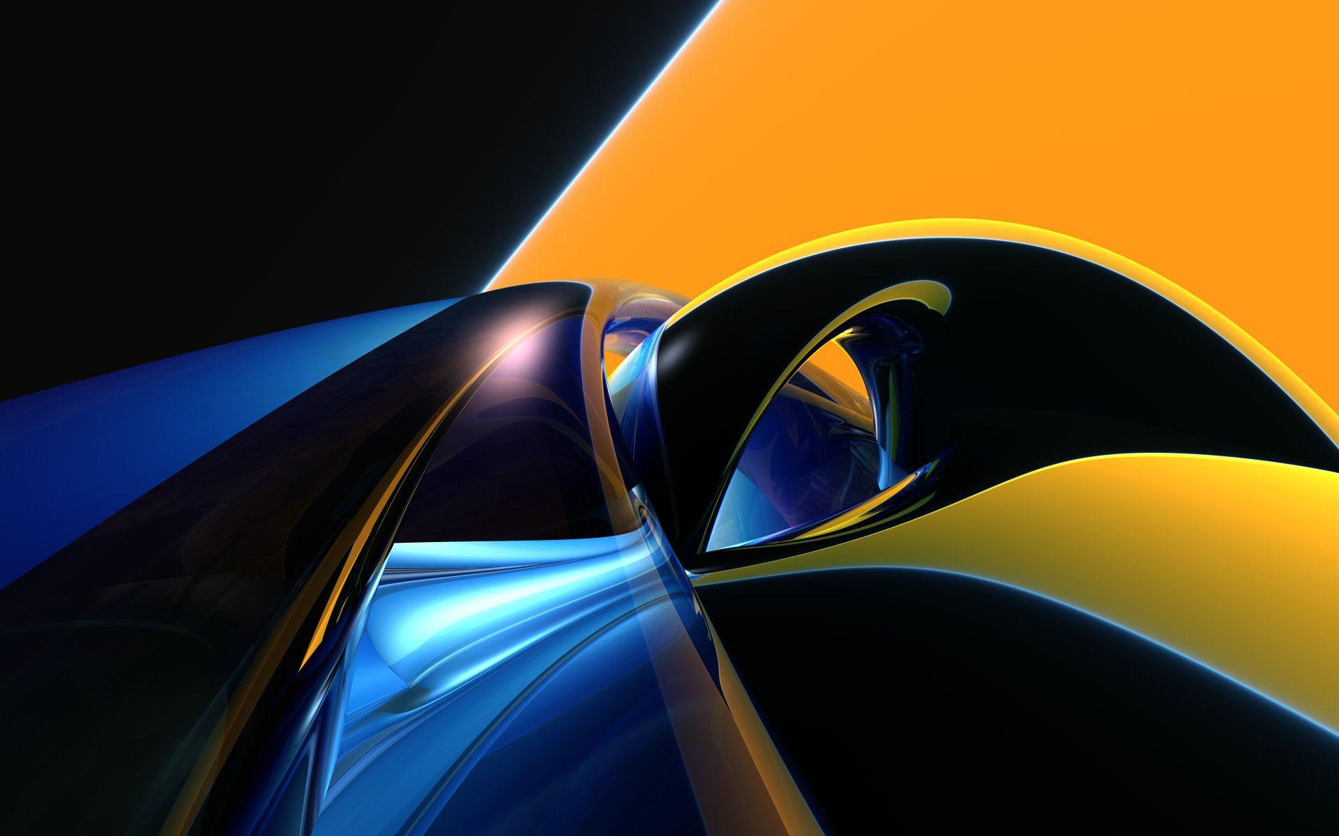Free HD blue yellow abstract wallpaper
