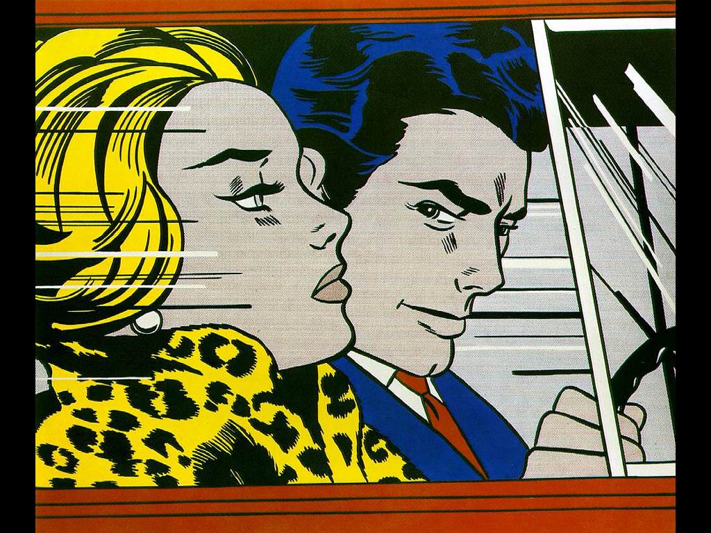 Lichtenstein in the car. comic book inspiration