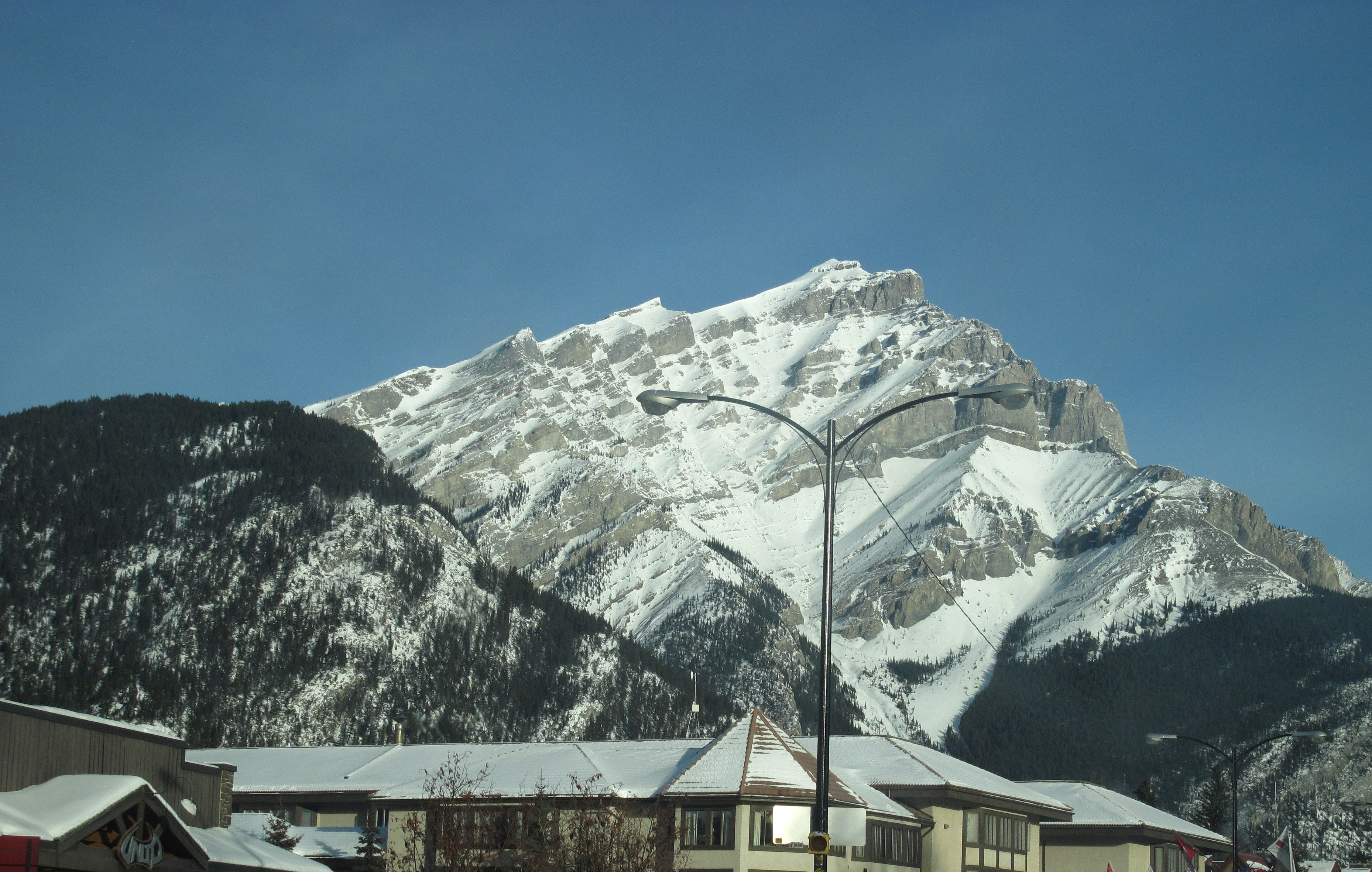 Mountain: Summit Mountains Banff Alberta White Blue Snow Sky