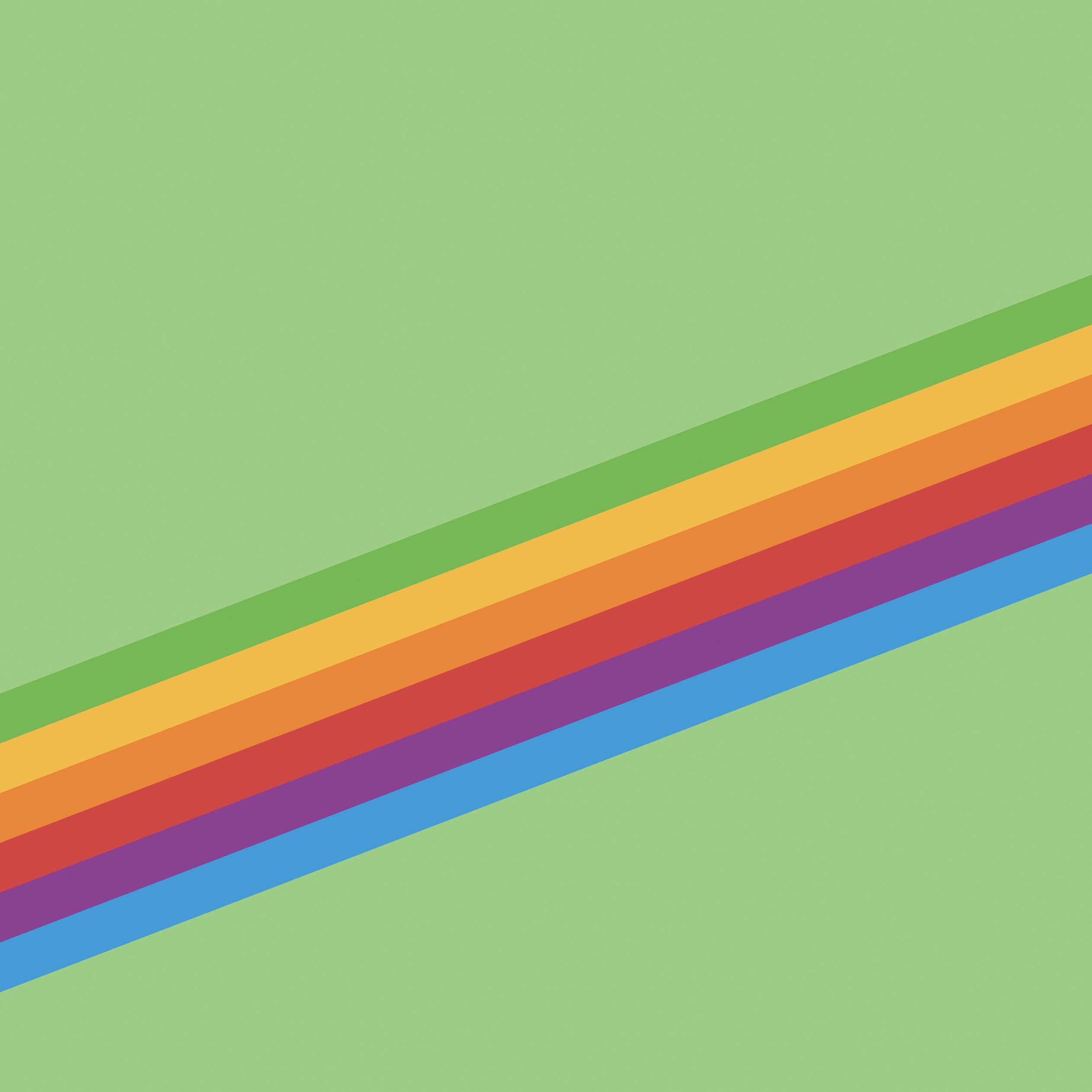 iPhone 8 X Heritage Stripe Green Background Rainbow