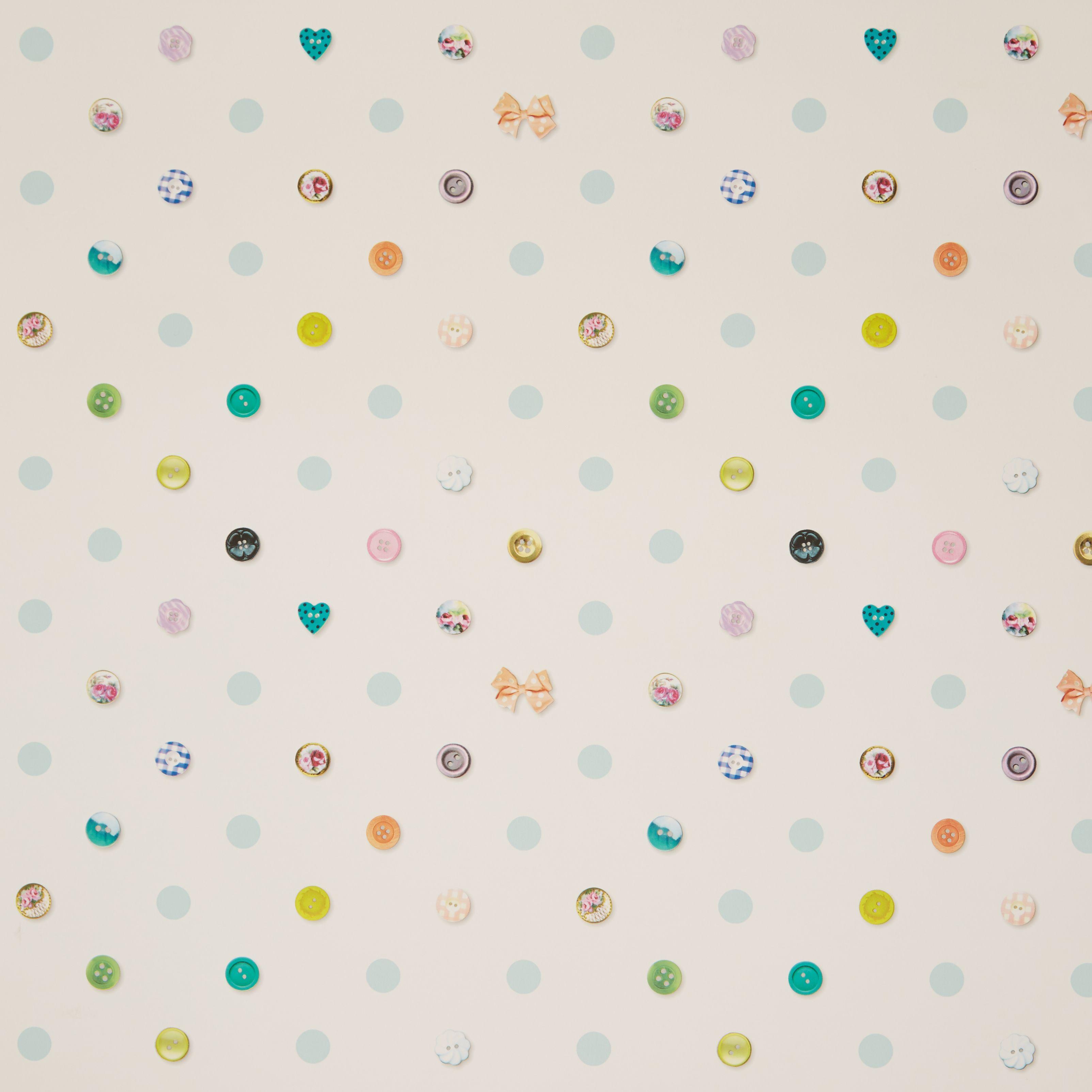 Graham & Brown Fresco Polka Dot Buttons Wallpaper. Fresco