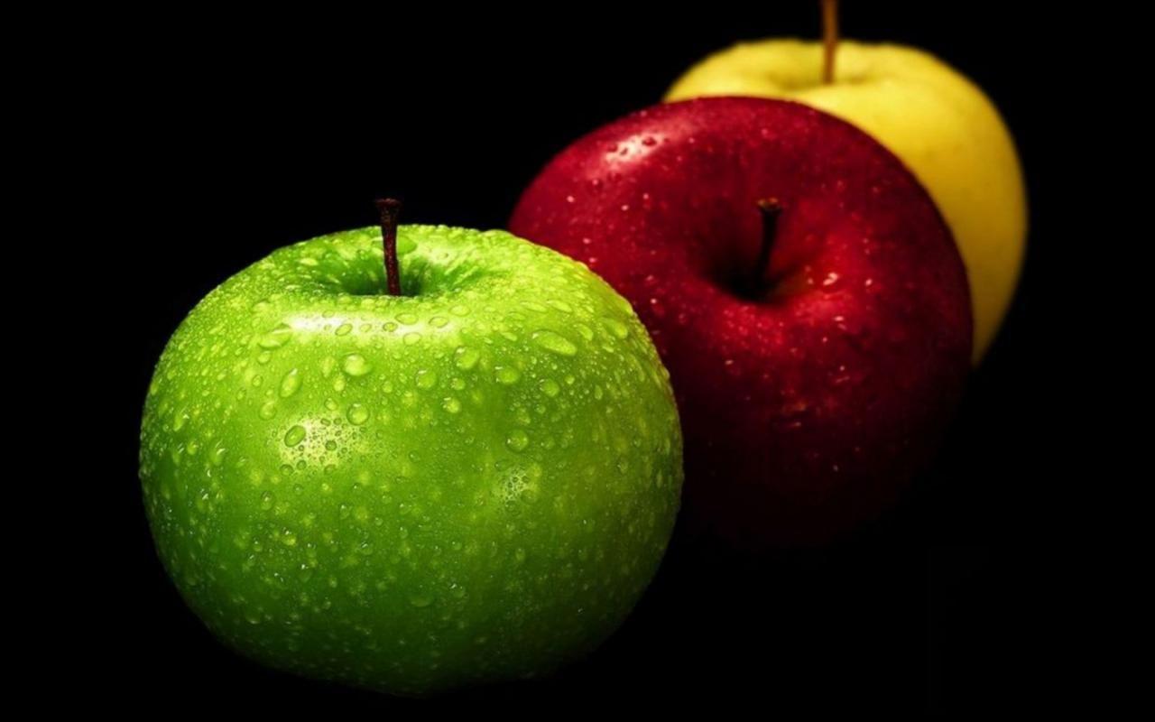 Hd Green Apple Fruits Red Wallpaper Dowload