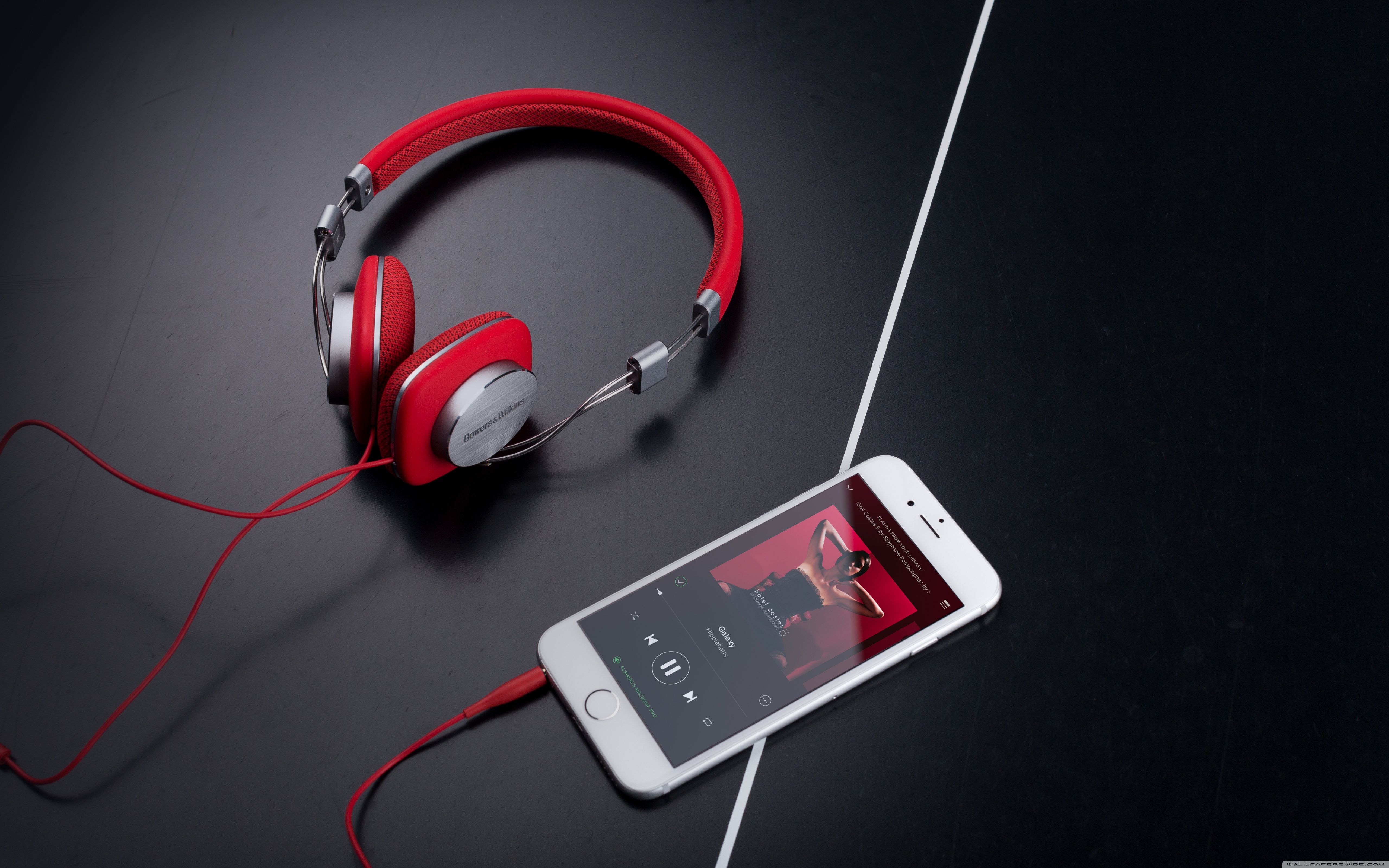 Red Bowers and Wilkins P3 Headphones ❤ 4K HD Desktop Wallpaper