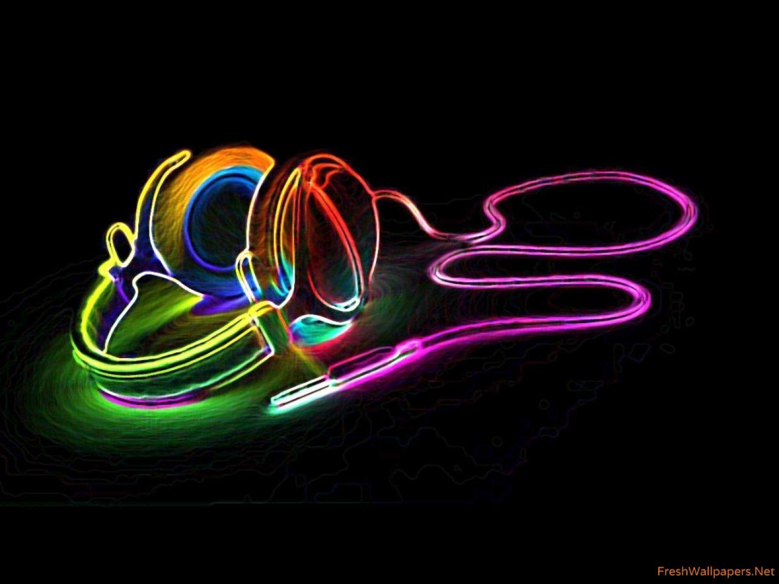 Neon Background Headphone wallpaper