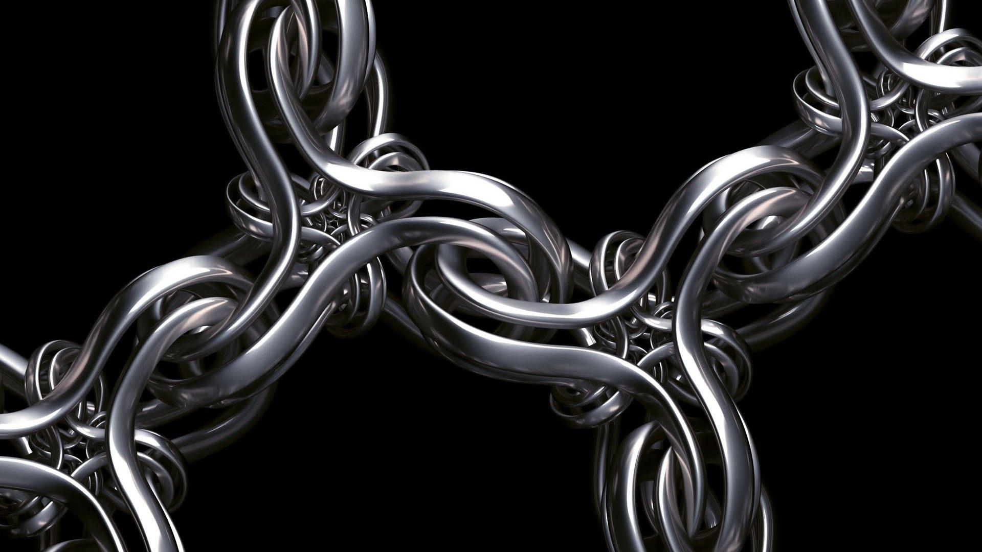 Wallpaper, abstract, metal, silver, chain, 1920x1080 px, Adobe