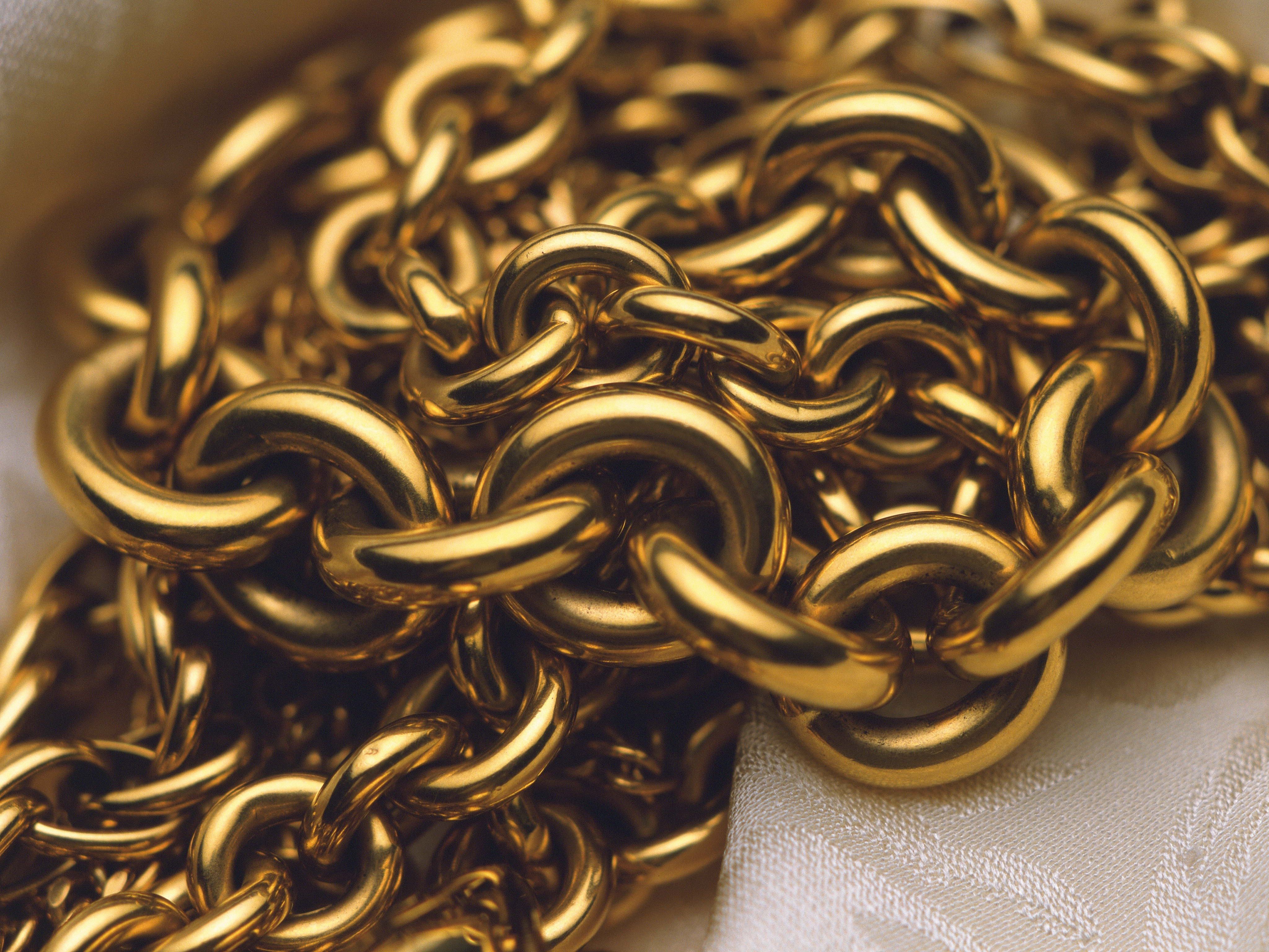 Wallpaper Chain, Gold, Close Up HD, Picture, Image