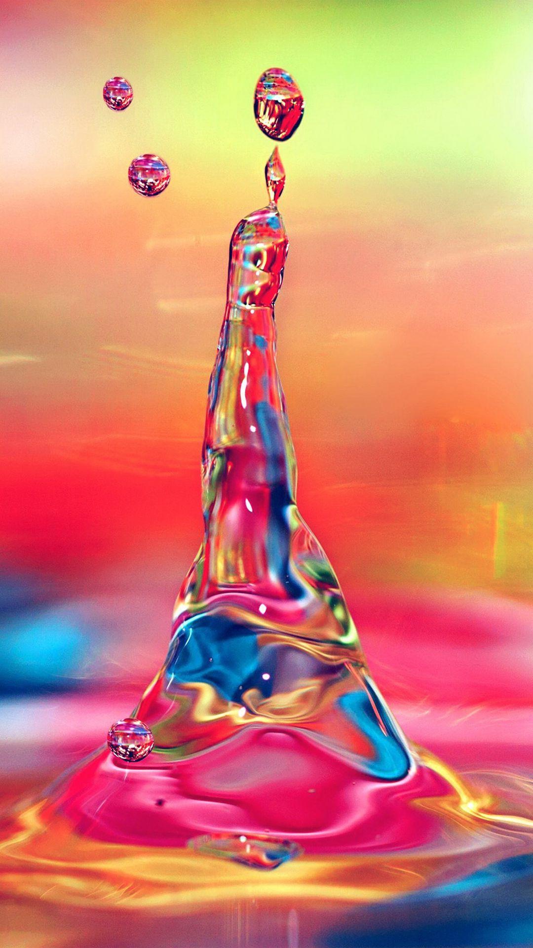 Abstract Colorful Water Drop Static Macro #iPhone #plus