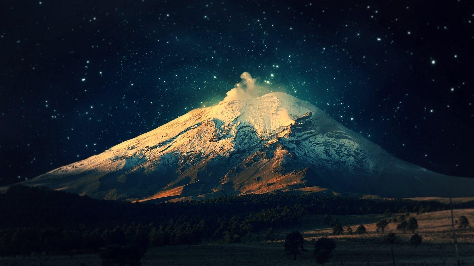 Mountains: Volcanic Eruption Nature Wallpaper Download Free High