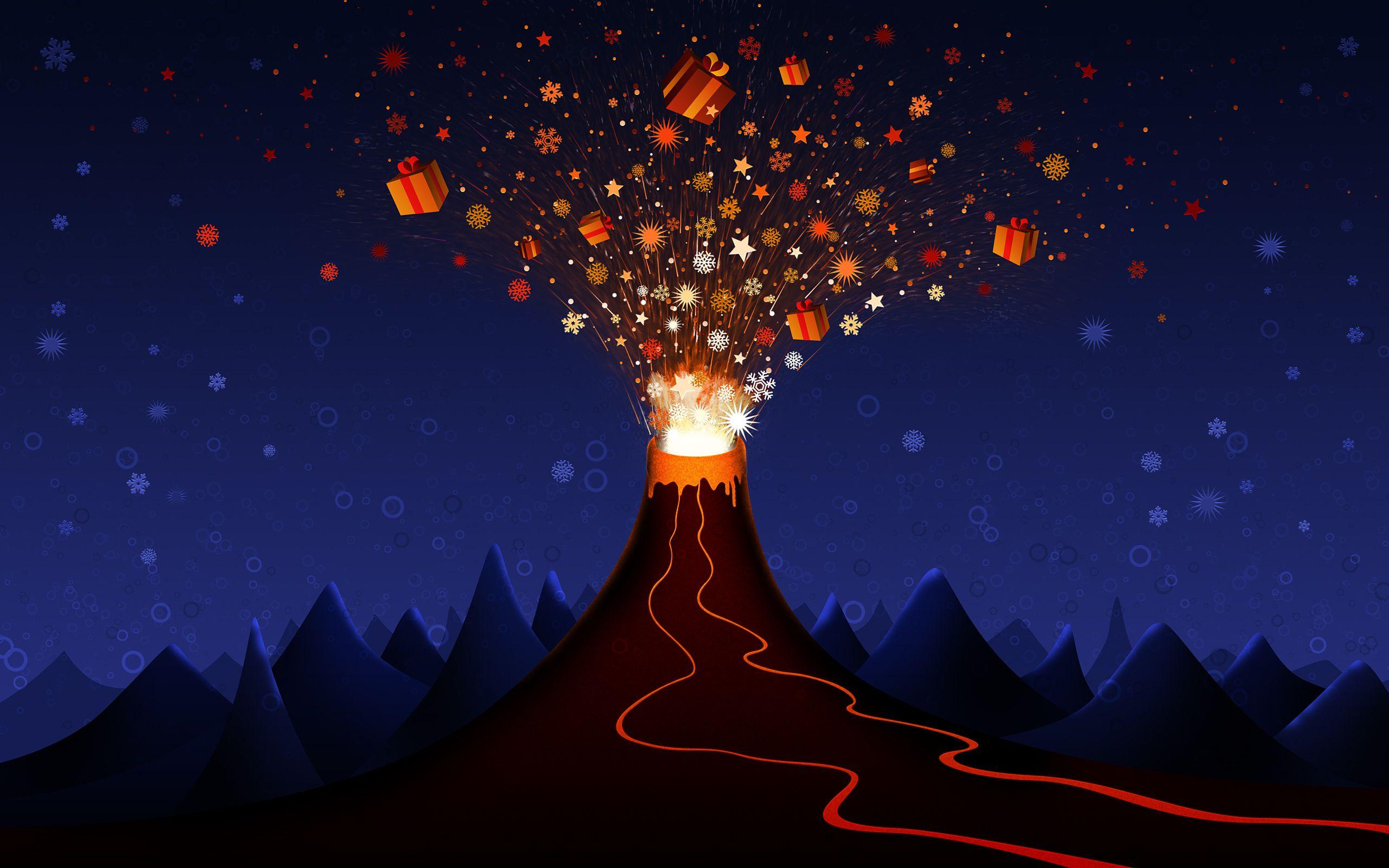 Christmas Volcano Wallpaper