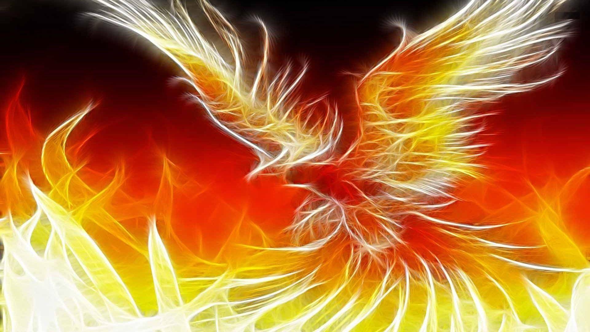 Phoenix Bird Flame Fire Abstract HD Wallpaper 001