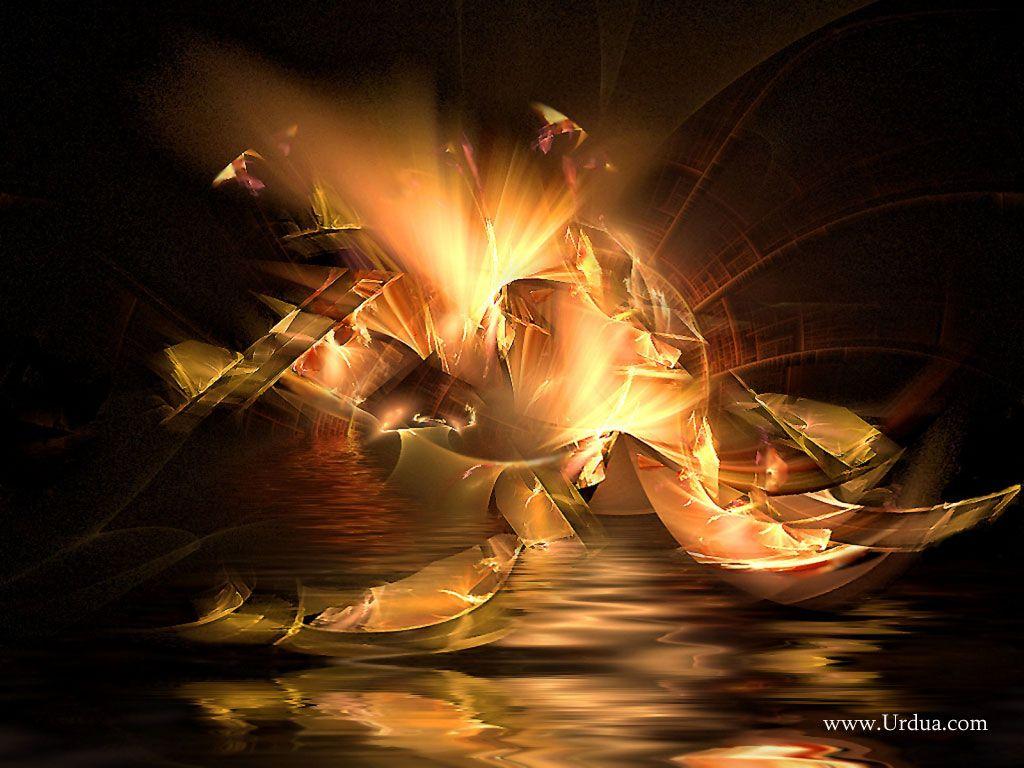 Abstract Golden Fire Wallpaper For Sony Vaio Laptops