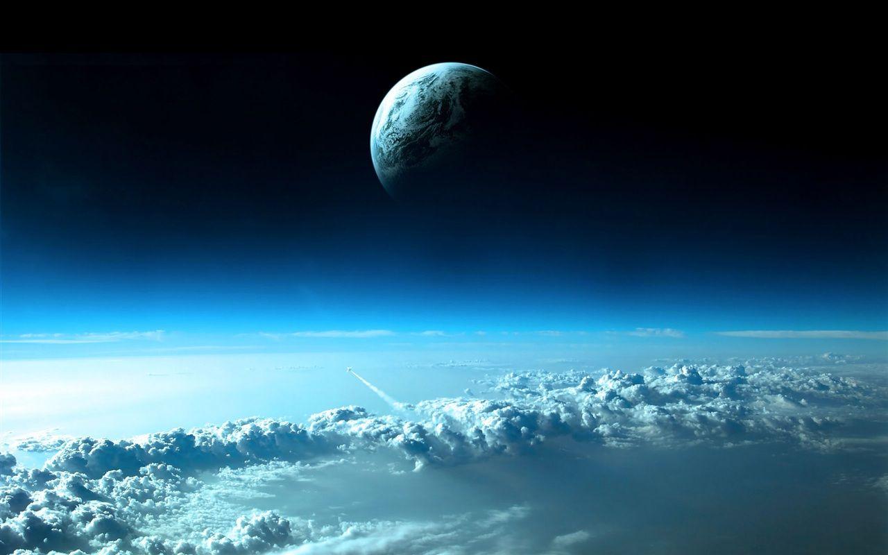 Wallpaper.wiki Planet On Top Of Blue Clouds 1280 X 800 Wallpaper PIC
