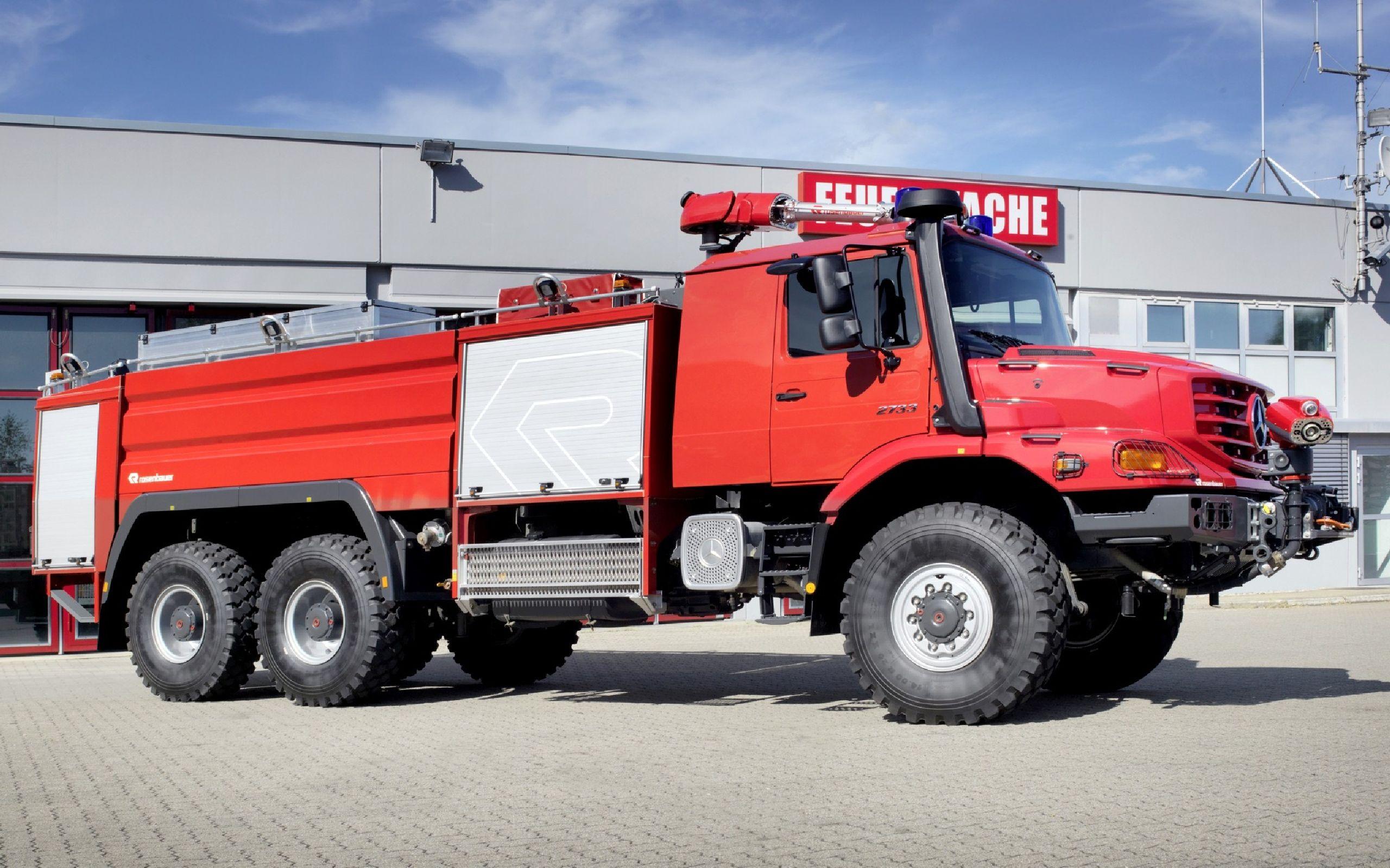 Mercedes Benz Fire Truck HD Wallpaper