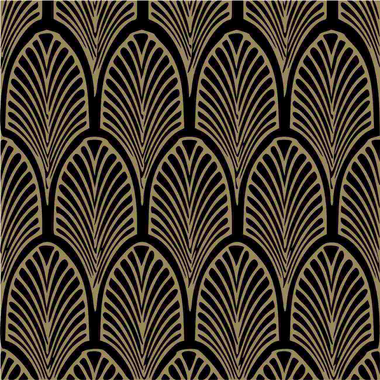 Art Deco Wallpaper. Fantastic Gold and Black design