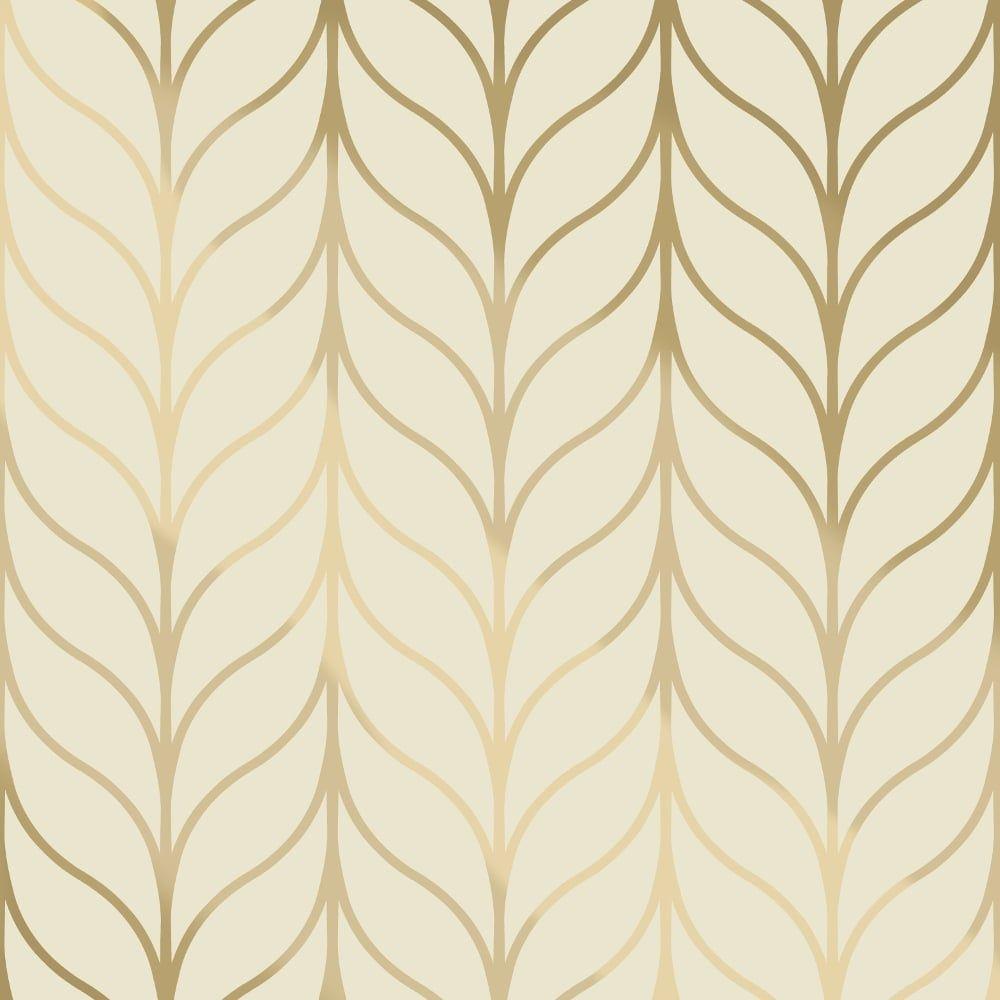 Holden Shimmering Geo Striped Wallpaper Art Deco Trellis Metallic