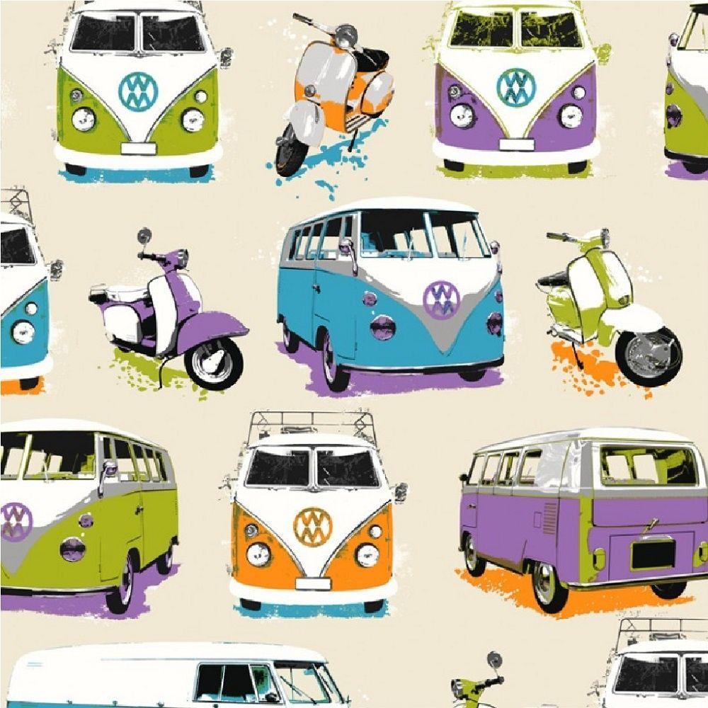 Muriva Camper Vans & Scooters Motif Wallpaper J05901