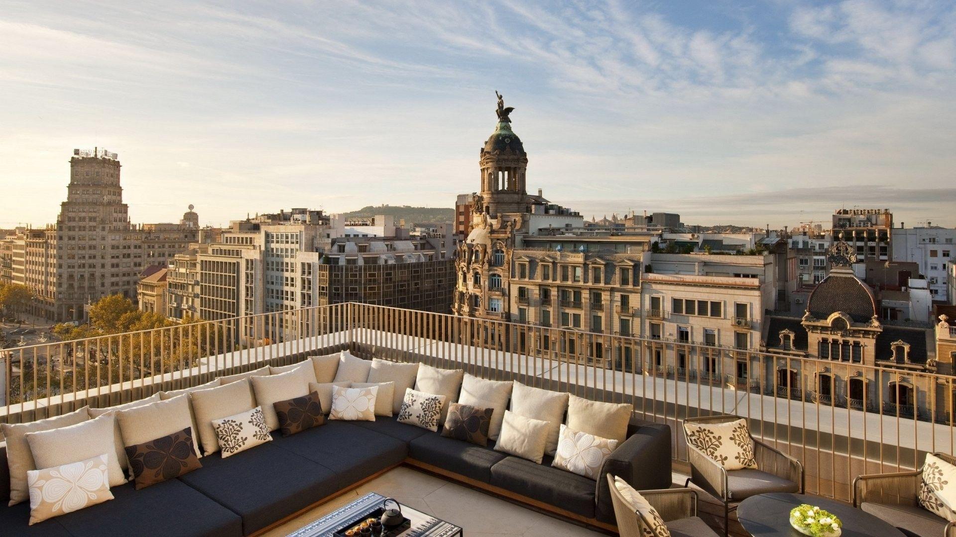 Houses: Rooftop Terrace Barcelona Roof City View Free Desktop