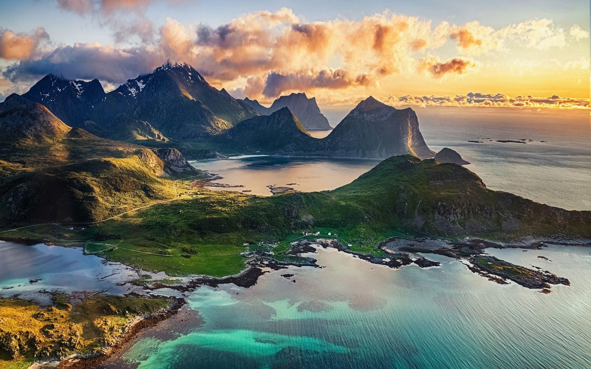 landscape, Nature, Mountain, Beach, Island, Lofoten, Norway