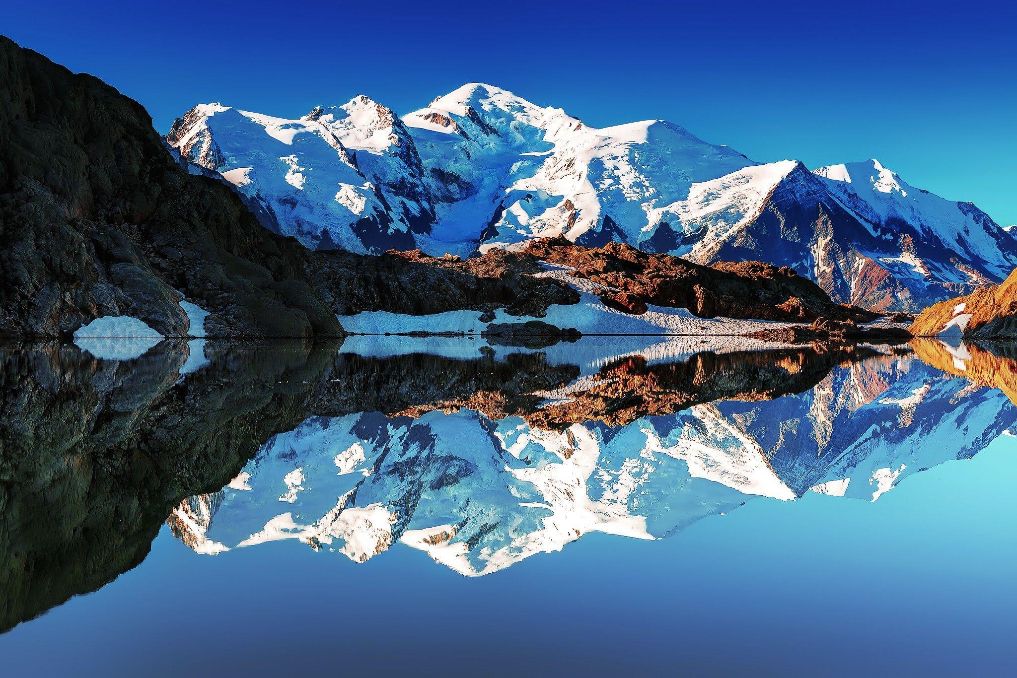 Mountain: French Alps Mont Blanc Wallpaper Rivers Mountains