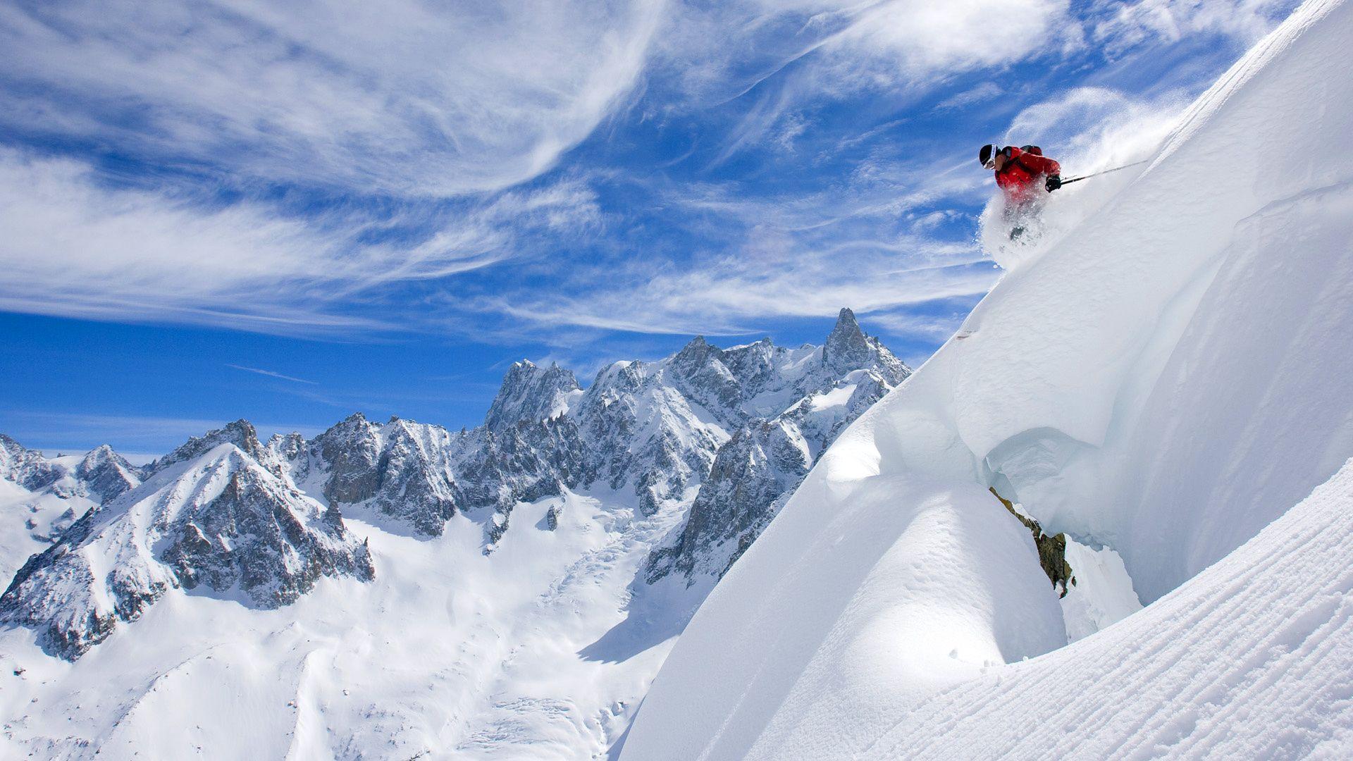 Wallpaper mountains, snow, ski, france, mont blanc desktop