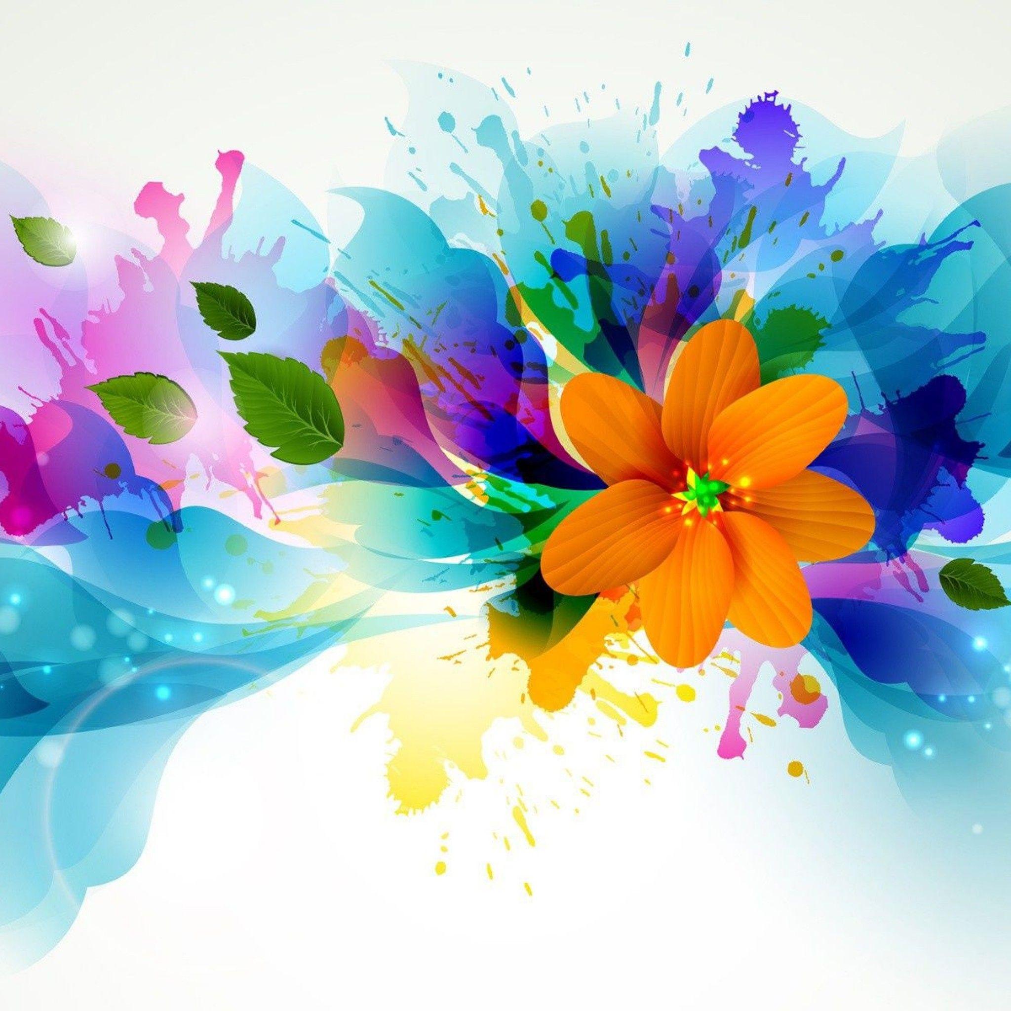Abstract Design Flower Wallpaper. Abstract flower art