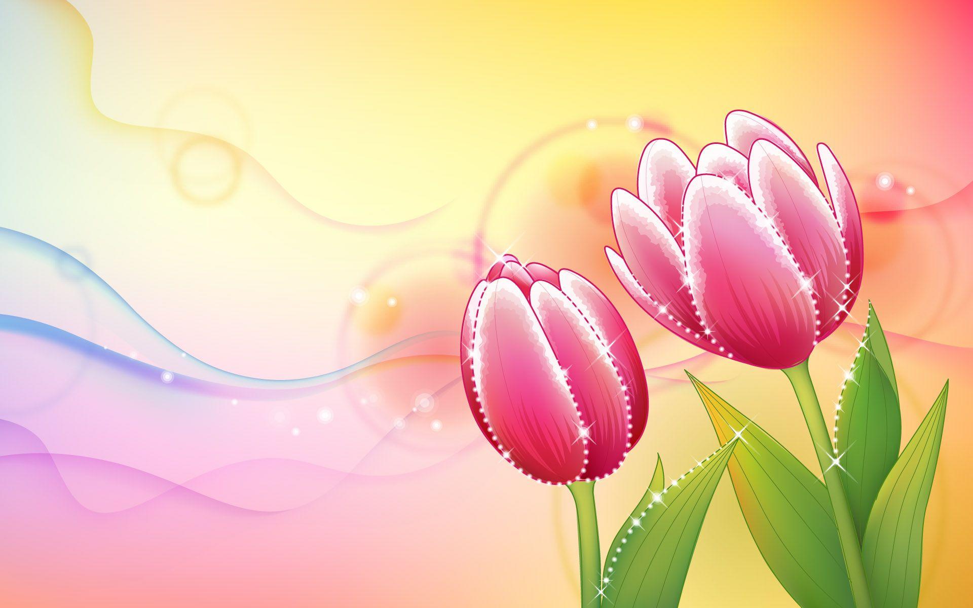 Beautiful Abstract Flowers Design Wallpaper HD Widescreen