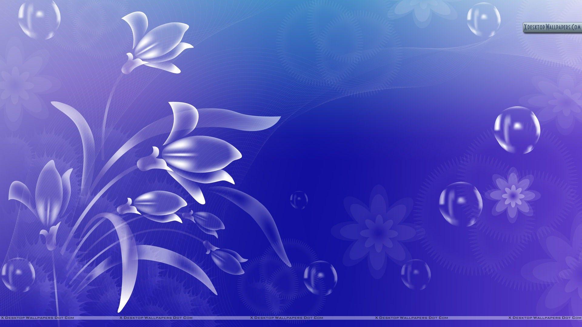 Blue Abstract Flower Wallpaper