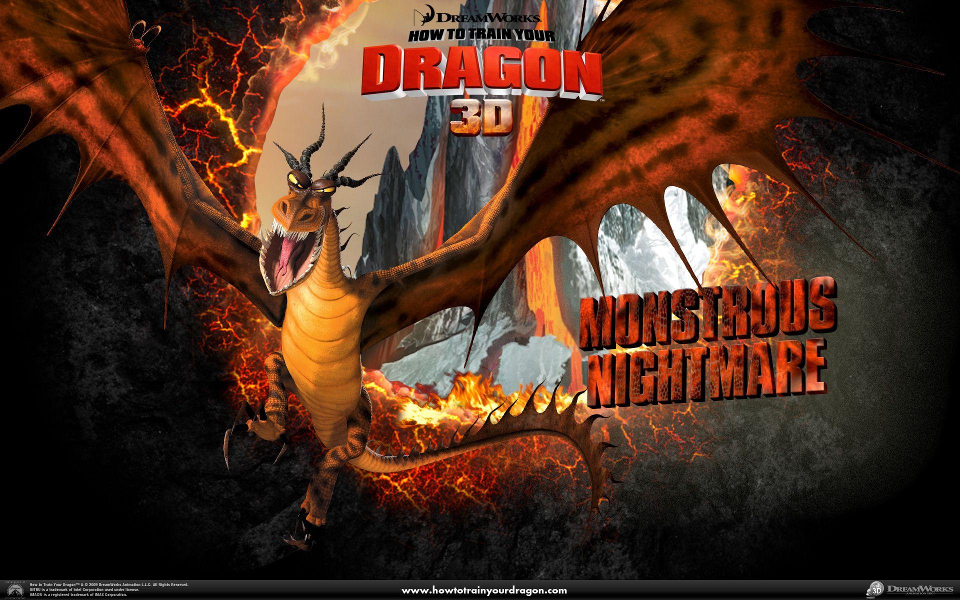 Monstrous Nightmare Dragon Desktop Wallpaper