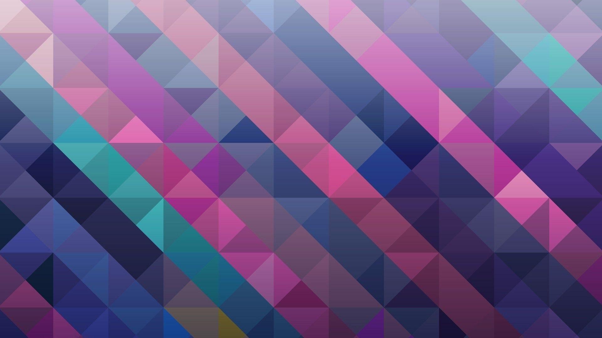 Wallpaper, colorful, digital art, abstract, minimalism, purple, symmetry, triangle, pattern, geometry, texture, square, lines, magenta, mosaic, angle, design, line, 1920x1080 px, computer wallpaper 1920x1080