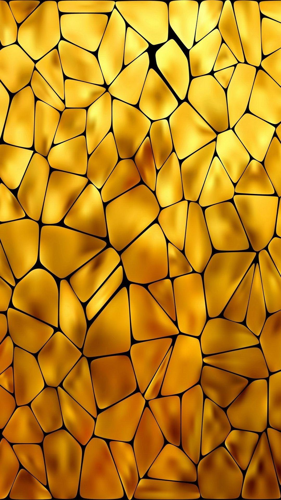 Abstract Golden Mosaic iPhone 6 Plus Wallpaper