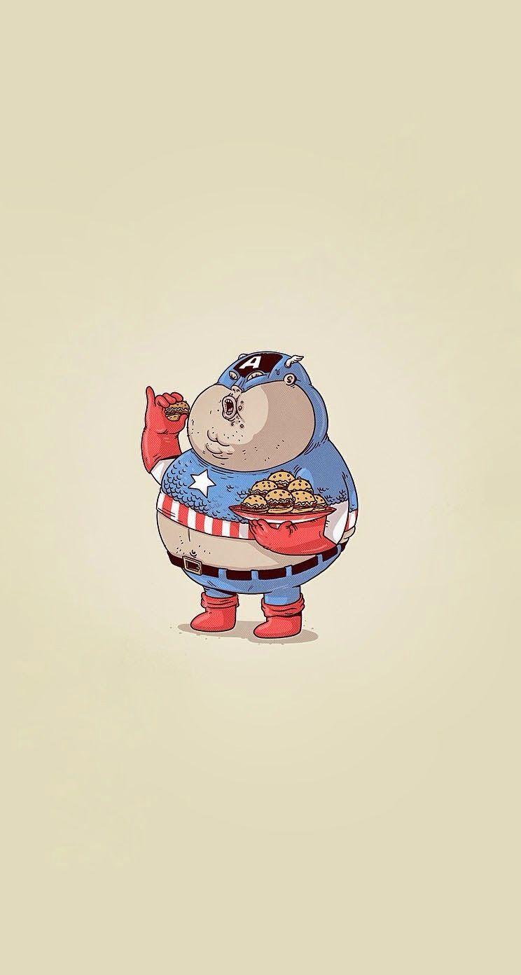 Fat Captain America #superheroes iPhone wallpaper