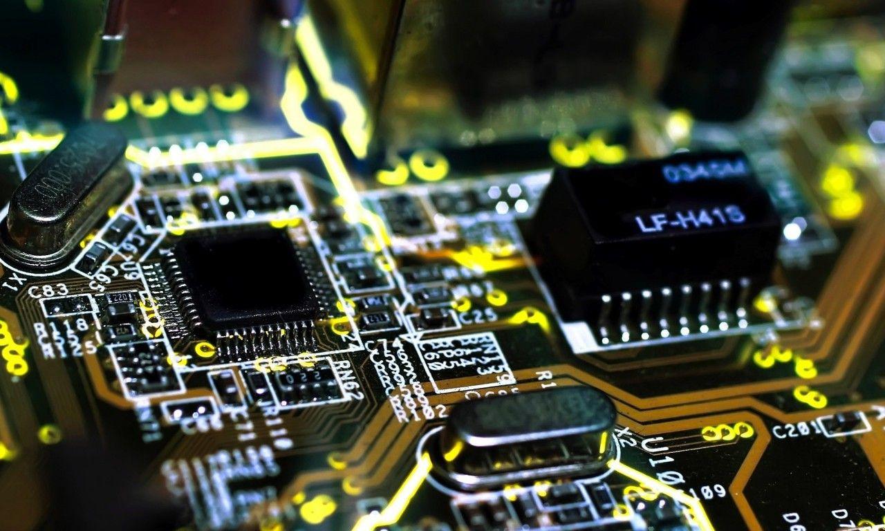 Chips electronic circuit boards wallpaper