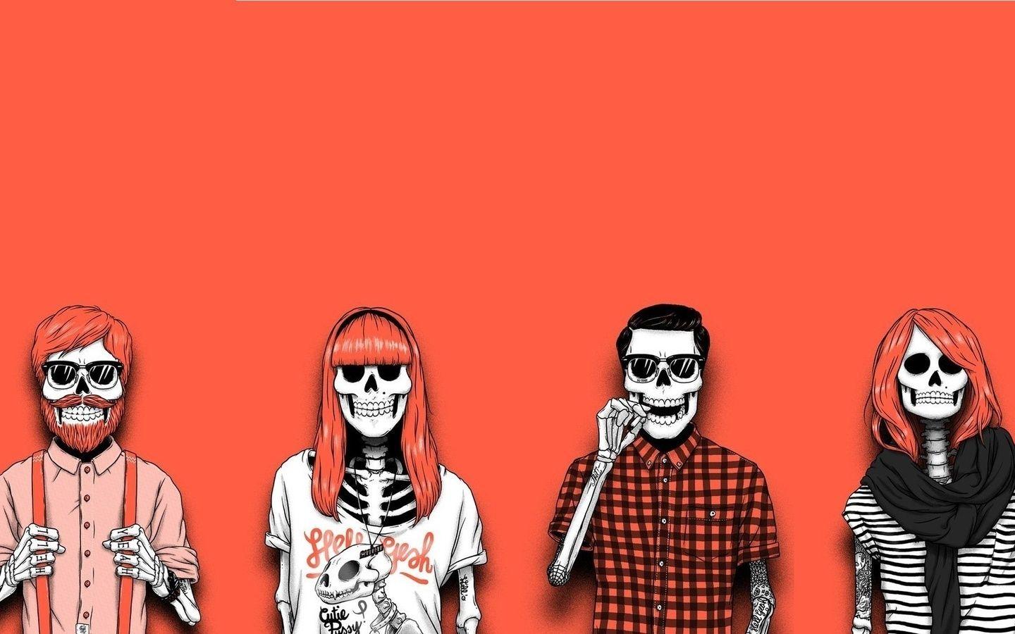 Skeletons The Mods, Minimalism, Illustrator Sebastien